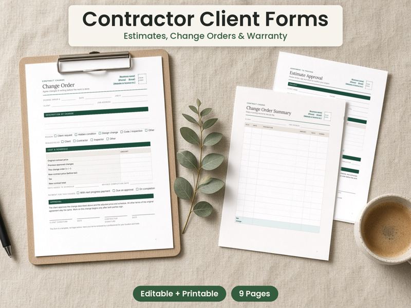 Contractor Client Forms Bundle cover