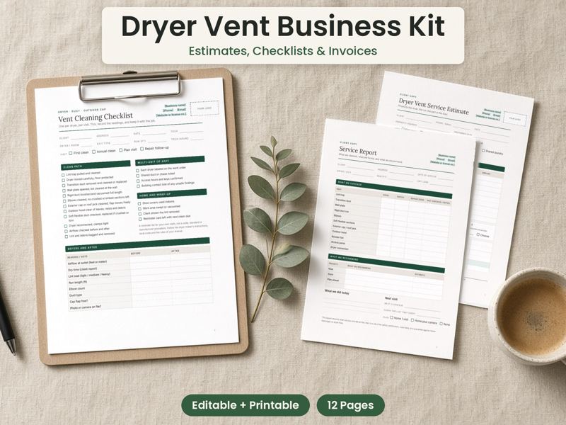 Dryer Vent Cleaning Business Forms cover