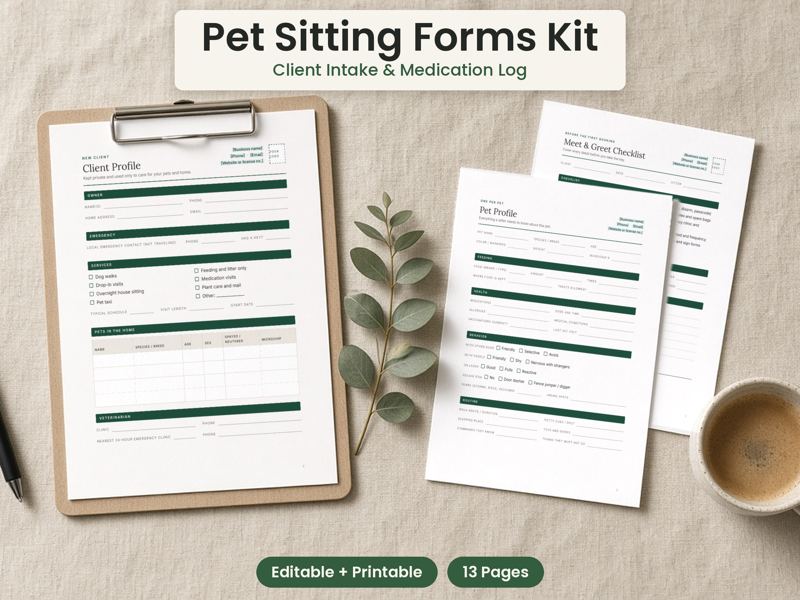 Pet Sitting & Dog Walking Forms Kit cover