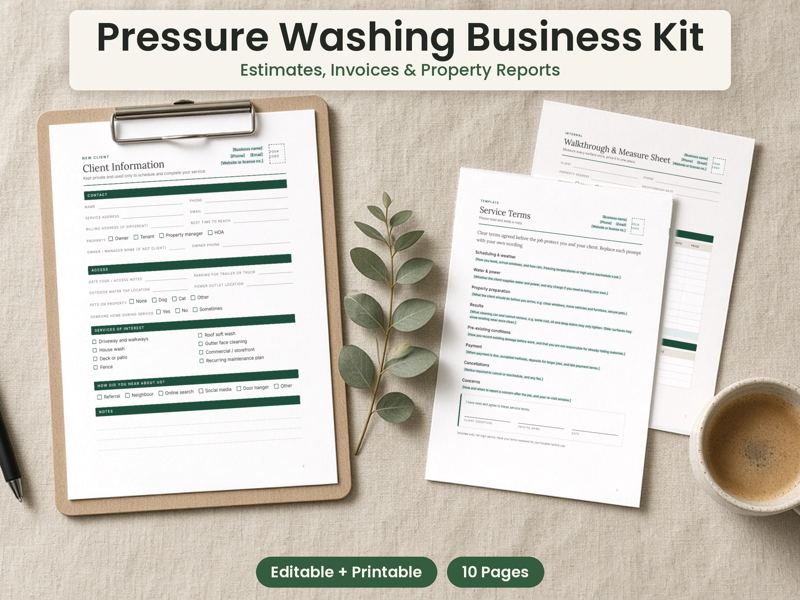 Pressure Washing Business Forms Kit cover