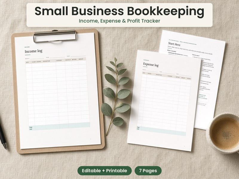 Small Business Bookkeeping Spreadsheet cover