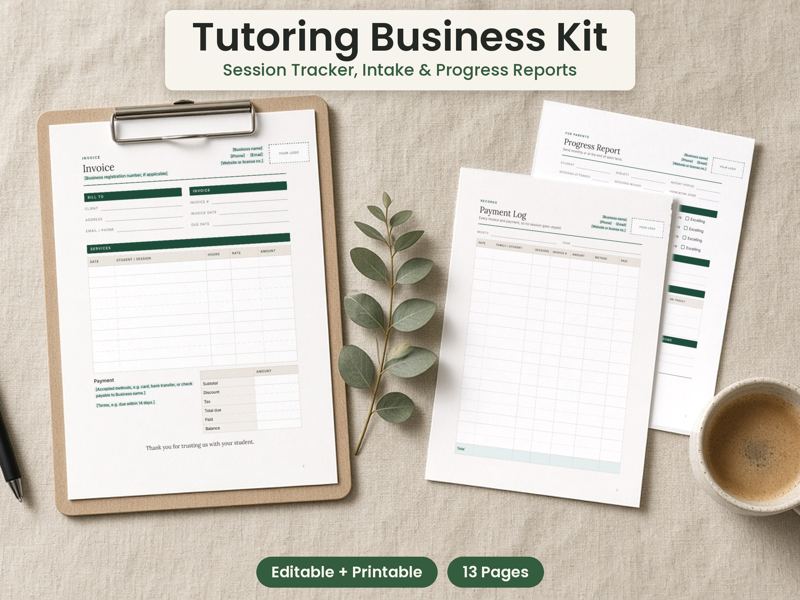 Tutoring Business Forms Kit cover